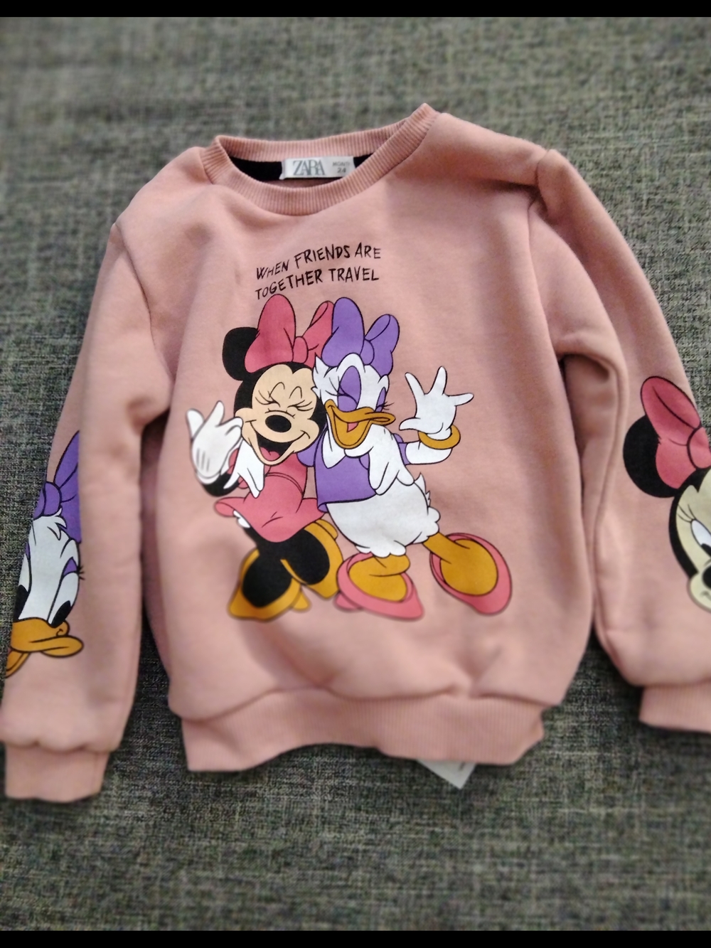 Zara Kids Pink Minnie & Daisy Graphic Sweatshirt